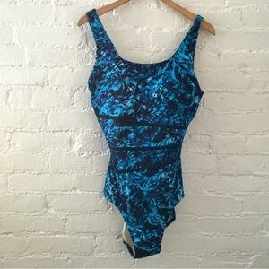 NEW Women's Blue Floral One-Piece Swimsuit